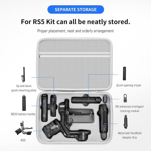 Carrying Case For DJI RS 5 Accessory, Portable Travel Shoulder Storage Bag | for RS 5 Gimbal Stabilizer, quick-release plates, tripod Travel Outdoor Vlogging Accessories (PU Leather Case Only) in Kuwait