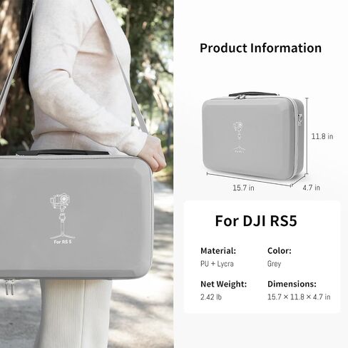 Carrying Case For DJI RS 5 Accessory, Portable Travel Shoulder Storage Bag | for RS 5 Gimbal Stabilizer, quick-release plates, tripod Travel Outdoor Vlogging Accessories (PU Leather Case Only) in Kuwait