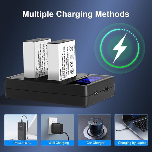 2-Pack LP-E17 Battery & Dual USB Charger Compatible with Canon EOS R8 R10 R50 R100 RP Rebel Series in Kuwait