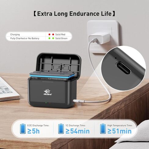 melasta Battery for Insta360 X4 Camera, 3.85V 2500mAh Li-ion Replacement Battery Pack Charger for Insta 360 X4 with 2 X Batteries and 1 X Charger (Dual Ports) in Kuwait