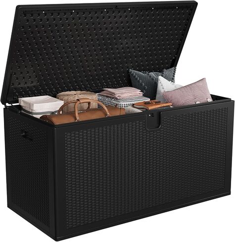 Large Resin Deck Box Waterproof, 150 gal, 800 LB Capacity Heavy Duty Outdoor Storage Box with Lockable Lid, Portable Outside Storage Container for Patio Garden Yard in Kuwait