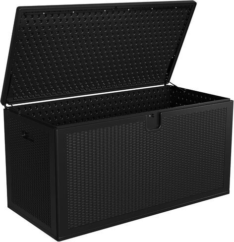 Large Resin Deck Box Waterproof, 150 gal, 800 LB Capacity Heavy Duty Outdoor Storage Box with Lockable Lid, Portable Outside Storage Container for Patio Garden Yard in Kuwait