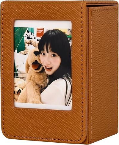Storage Case for 2x3 Inch Films/Photos/Cards, Photo Storage Box for Fujifilm Mini 12 11 9 40 90 Evo LiPlay Instant Film (Brown) in Kuwait