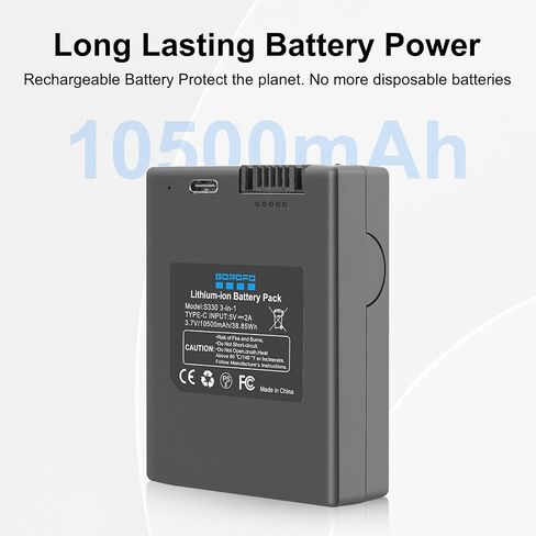 Rechargeable Battery for Eufy Security S330, E330, S230, S231, S220 Drop T8790, 3-in-1 T8520/T8531 Video Smart Door Lock - 10500mAh High-Capacity Replacement Battery (Black, 1-Pack) in Kuwait