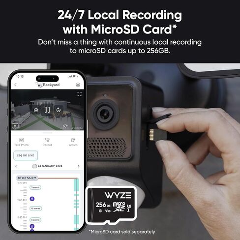 WYZE Floodlight Camera v2, 2800-Lumen LEDs, 2K HD Outdoor Security Camera, 160° Wide View, Motion Activated Light, 105dB Siren, Cloud & Local Storage, Color Night Vision, Wired (Renewed) White in Kuwait