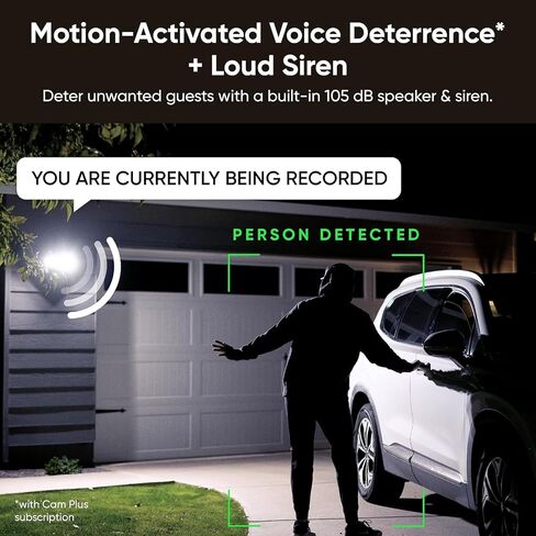 WYZE Floodlight Camera v2, 2800-Lumen LEDs, 2K HD Outdoor Security Camera, 160° Wide View, Motion Activated Light, 105dB Siren, Cloud & Local Storage, Color Night Vision, Wired (Renewed) White in Kuwait