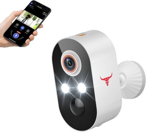 Security Cameras Wireless Outdoor, 1080P Battery Powered Camera | 120° View, Color Night Vision, Cloud Storage (Sold Separately), Wireless Home Surveillance Camera for Visitors, Vehicles in Kuwait