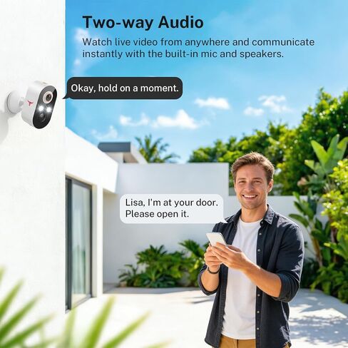 Security Cameras Wireless Outdoor, 1080P Battery Powered Camera | 120° View, Color Night Vision, Cloud Storage (Sold Separately), Wireless Home Surveillance Camera for Visitors, Vehicles in Kuwait