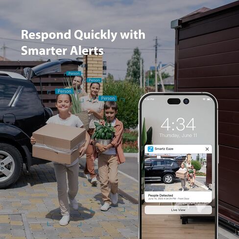 Zmodo Outdoor Wireless Security Camera -Wire-Free, Rechargeable, Battery Powered Indoor Camera 100-degree view,Night Vision, Motion Detection,2-Way Audio, IP65 Waterproof, Cloud/SD Storage,Alexa-Ready in Kuwait