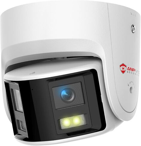 Anpviz 4K/8MP PoE Dual Lens Security Camera Outdoor 180 Degree Wide Angle | 180° Panoramic IP Wired Camera with Human/Vehicle Detection, Two-Way Talk, Built-in Micro SD Card Slot, IP67Metal in Kuwait