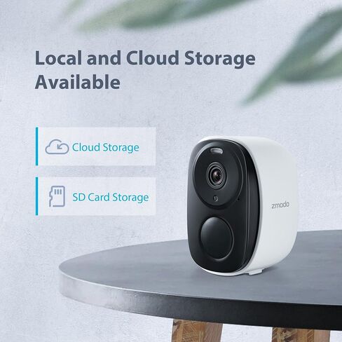 Zmodo Outdoor Wireless Security Camera -Wire-Free, Rechargeable, Battery Powered Indoor Camera 100-degree view,Night Vision, Motion Detection,2-Way Audio, IP65 Waterproof, Cloud/SD Storage,Alexa-Ready in Kuwait