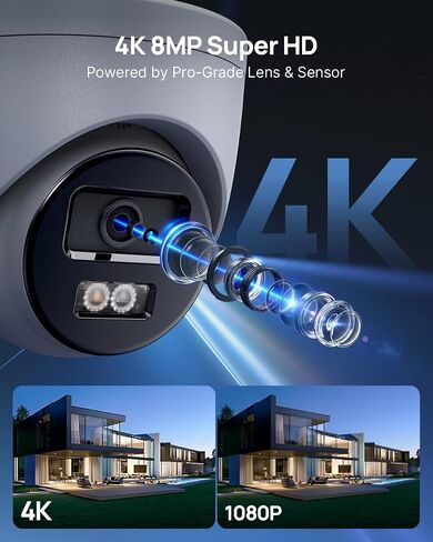 ANNKE 4K/8MP Dome PoE Security Camera Outdoor, Color Night Vision, White | AI Human/Vehicle Detection, Smart Dual Light, Audio Recording, Easy Remote Access, IP67, H.265+, Support up to 512GB TF Card in Kuwait