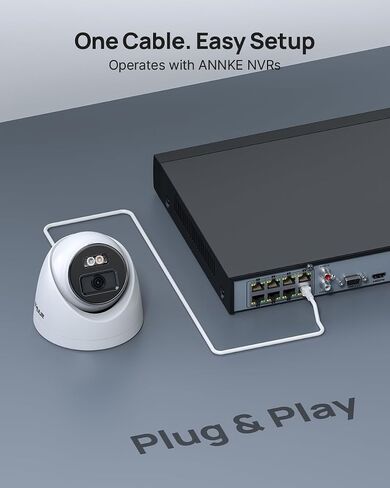 ANNKE 4K/8MP Dome PoE Security Camera Outdoor, Color Night Vision, White | AI Human/Vehicle Detection, Smart Dual Light, Audio Recording, Easy Remote Access, IP67, H.265+, Support up to 512GB TF Card in Kuwait