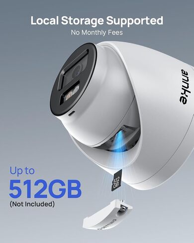 ANNKE 4K/8MP Dome PoE Security Camera Outdoor, Color Night Vision, White | AI Human/Vehicle Detection, Smart Dual Light, Audio Recording, Easy Remote Access, IP67, H.265+, Support up to 512GB TF Card in Kuwait