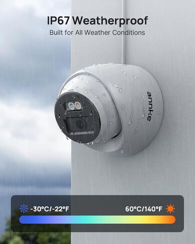 ANNKE 4K/8MP Dome PoE Security Camera Outdoor, Color Night Vision, White | AI Human/Vehicle Detection, Smart Dual Light, Audio Recording, Easy Remote Access, IP67, H.265+, Support up to 512GB TF Card in Kuwait