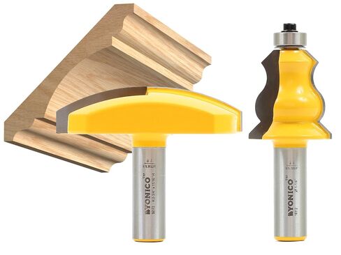 YONICO Router Bits Crown Cap Molding Set Elaborate 2 Bit 1/2-Inch Shank 16214 in Saudi Arabia