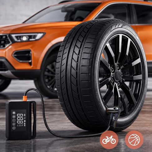 Tire Inflator Portable Air Compressor 150PSI, Road Trip Essentials for Men and Women, Jump Starter for All Gas/8.0L Diesel 4000A & 12V DC in Kuwait