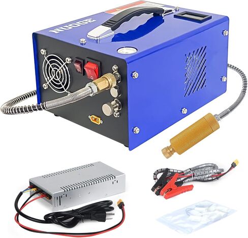 PCP Air Compressor 4500Psi/30Mpa Water/Oil Free PCP Air Pump Rifle/Pistol Paintball Cans Powered 12V Automotive DC 110V AC For Home Use With Power Converter And Oil-moisture Filter Easy Carry in Kuwait
