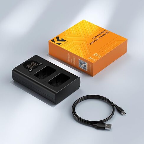 K&F Concept NP-FW50 Charger, Dual Slot LCD ZV-E10 Battery Charger Compatible with Sony A7, A7ii, A6000, A6300, A6400, ZV-E10 Cameras in Kuwait