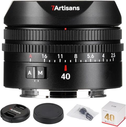 7artisans AF 40mm F2.5 Full-Frame Auto Lens for Sony E-Mount Cameras (90g, Black) | Ultra-Compact Prime Lens with 9-Blade Aperture,Fast Autofocus,Ideal for Vlogging Street Photography and Video in Kuwait