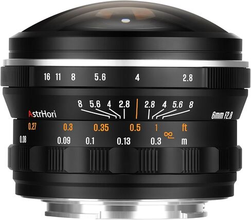 AstrHori 6mm F2.8 220° Ultra Wide Circular Fisheye Lens Manual Focus Full Frame Prime Lens for Canon RF Mount Mirrorless Cameras in Kuwait