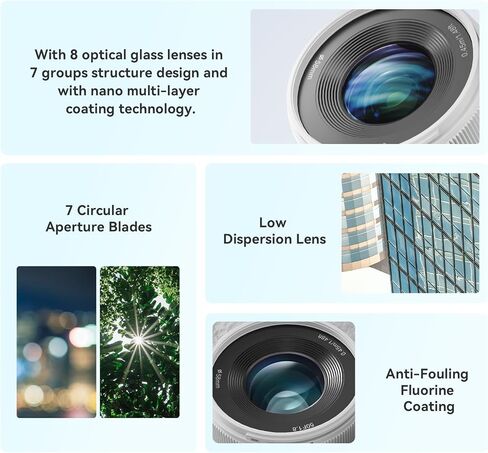 YONGNUO 50MM F1.8 Fixed Lens for Sony E Mount Cameras, AF MF APS-C Frame | YONGNUO AF 50MM F1.8 Lens for E-Mount, APSC Frame Large Aperture Lens Compatible with Sony Mirrorless Cameras in Kuwait