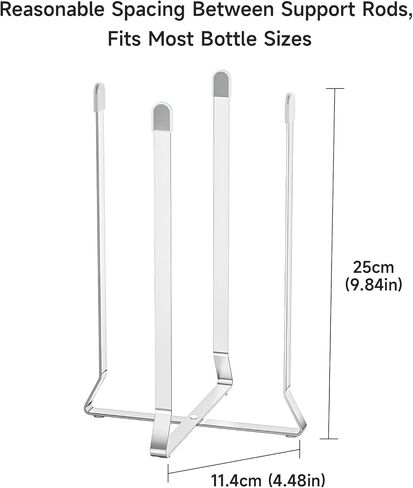 Foldable Water Bottle Drying Rack, Stainless Steel Tumbler Dryer Stand for Kitchen Counter, Multifunctional Space-Saving Cup Drainer for Bottles, Baby Bottles, Glasses & Reusable Bag (Silver, 1PC) in Kuwait