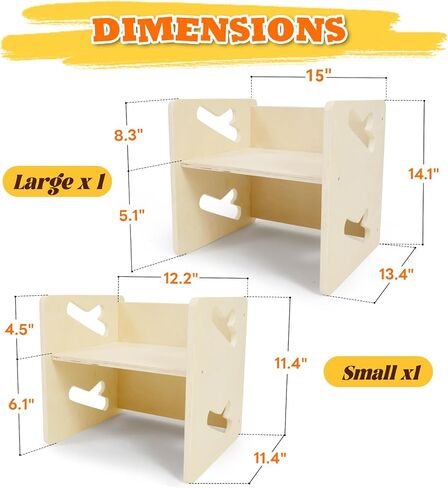 Montessori Weaning Table and Chair Solid Wooded Toddler Table and Chair Set Kids Montessori Furniture in Kuwait