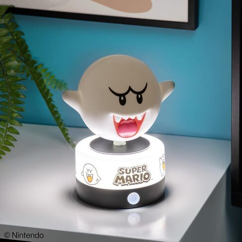 Paladone Super Mario Boo Motion Sensor Room Guard and Night Light, Officially Licensed Nintendo LED Lamp and Security Alarm for Kids Bedrooms, Teenagers, Home, Gift Idea | Motion Sensor Alarm Function • Official Sounds And Flashing Red Light • Includes Ni in Kuwait