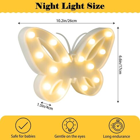 Night Light for Kids, Butterfly LED Lamps for Boys and Girls Bedroom Desk Wall Decor, Kawaii Beside Nursery Nightlight, Cute Stuff Light Gifts for Breastfeeding Toddler Baby (Multi-Shape) | Kids Bedroom Desk Wall Decor, Kawaii Beside Nursery Nightlight, C in Kuwait