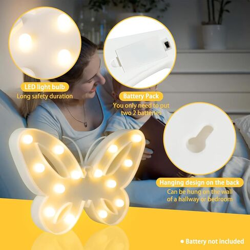 Night Light for Kids, Butterfly LED Lamps for Boys and Girls Bedroom Desk Wall Decor, Kawaii Beside Nursery Nightlight, Cute Stuff Light Gifts for Breastfeeding Toddler Baby (Multi-Shape) | Kids Bedroom Desk Wall Decor, Kawaii Beside Nursery Nightlight, C in Kuwait