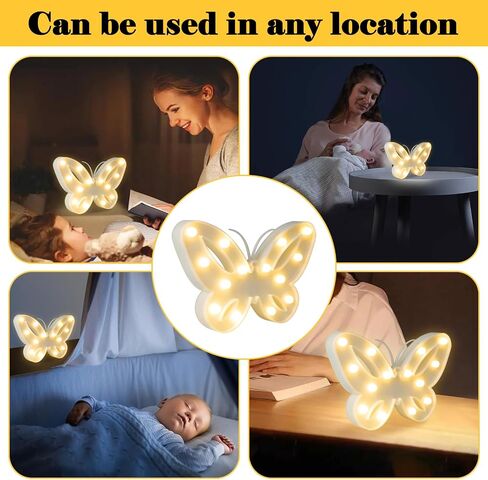 Night Light for Kids, Butterfly LED Lamps for Boys and Girls Bedroom Desk Wall Decor, Kawaii Beside Nursery Nightlight, Cute Stuff Light Gifts for Breastfeeding Toddler Baby (Multi-Shape) | Kids Bedroom Desk Wall Decor, Kawaii Beside Nursery Nightlight, C in Kuwait