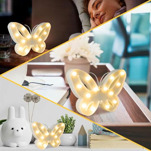 Night Light for Kids, Butterfly LED Lamps for Boys and Girls Bedroom Desk Wall Decor, Kawaii Beside Nursery Nightlight, Cute Stuff Light Gifts for Breastfeeding Toddler Baby (Multi-Shape) | Kids Bedroom Desk Wall Decor, Kawaii Beside Nursery Nightlight, C in Kuwait