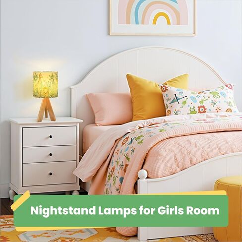 Cute Kids Bedside Desk Table Lamp Watercolor Jungle Animal Forest Lion Monkey Giraffe Zebra Lion Cub Children Nightstand Lamp, Tripod Small Night Lights Linen for Nursery Room Bedroom Dorm Decor in Kuwait