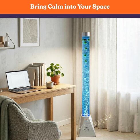 Special Supplies Aquarium Sensory Fish Bubble Light Tube with Music Bluetooth Speaker, 16-Color LED Nightlight, Remote Control, Floor-Standing Lamp for Kids and Adults, 4 Ft (Diamond) in Kuwait