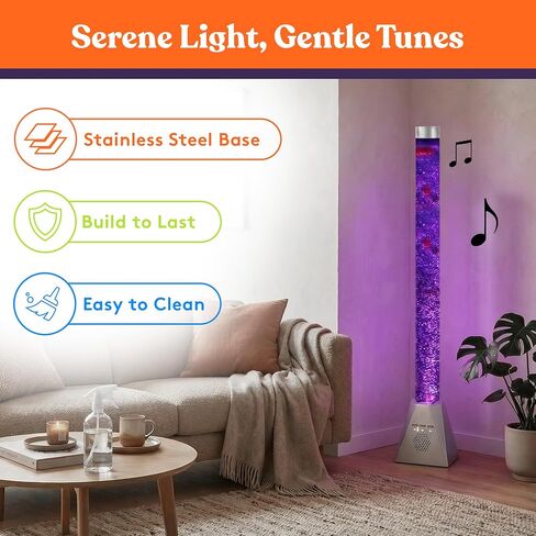 Special Supplies Aquarium Sensory Fish Bubble Light Tube with Music Bluetooth Speaker, 16-Color LED Nightlight, Remote Control, Floor-Standing Lamp for Kids and Adults, 4 Ft (Diamond) in Kuwait