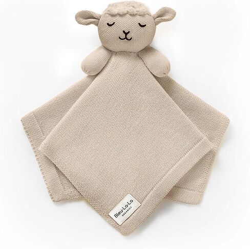 Organic Plush Lovey Security Blanket – Ultra-Soft Comfort Blanket for Newborns & Toddlers, Plush Snuggle Toy for Soothing, Perfect for Boys & Girls (Bear - Sky Blue) in Kuwait