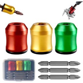5 super strong screwdriver head magnetic rings, plus 3 magnetic screwdrivers, anti slip detachable magnetic screwdriver head clips, suitable for various electric impact drill bits in Kuwait
