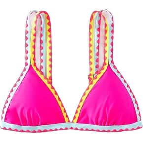 Womens Bikini Tops Summer Beach Colorblock Bikini Top in Kuwait