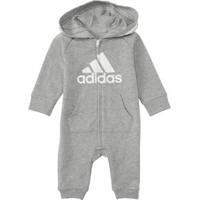 adidas Baby Long Sleeve Hoodie Jumpsuit One-Piece Footless Romper in Kuwait