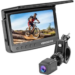 VEKOOTO VB5 Bike Camera Rechargeable Battery 360° Rotation - 5'' HD 1080P Monitor Color Night Vision 3 Mins Easy Installation Handlebar Bicycle Rear View Camera for Mountain Ebike in Saudi Arabia