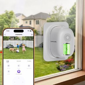 4MP 2.5K Wireless Window Camera, Rechargeable Indoor HD Home Security Camera, 2.4GHz WiFi, Full Color Night Vision, AI Motion Detection, Anti-Glare, No Wiring, Static Cling Mount No Residue in Kuwait