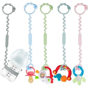 Toy Straps, Silicone Toy Straps for Stroller, Toy Safety Straps for Toy, Sippy Cup Straps, Adjustable Toy Holder for Stroller, High Chair - BPA Free (Gray) in Saudi Arabia