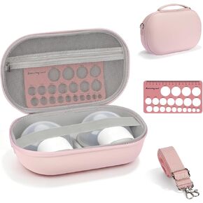 Wearable Breast Pump Bag Case for Eufy Breast Pump with Durable Hard Shell Waterproof Tray Compatible with Momcozy Willow Medela for Travel On the Go Holds 2 Pumps with Nipple Ruler Included in Kuwait