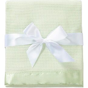Thermal Waffle Weave Baby Blanket with Satin Nylon Trim (Mint Green) in Saudi Arabia