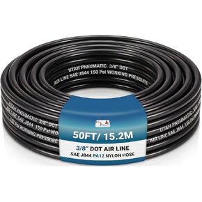 Utah Pneumatic 3/8'' Nylon Red Air Hose, 10m, Dot Approved for Air Brake Tubing, Suspension or Fluid Transfer | High pressure flexible pneumatic hose. Ideal for air suspension, trucks, trailers, brakes, and industrial use. Red. in Saudi Arabia
