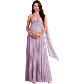 Pleated Chiffon Maternity Dress for Women A Line Baby Shower Gown 2026 in Kuwait
