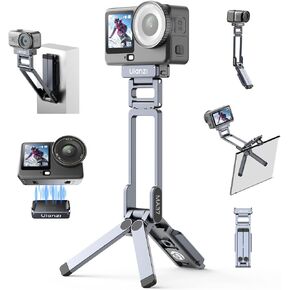 ULANZI MA37 Quick Release Mini Tripod Compatible with DJI Osmo Action 6 & Osmo Nano, New-Gen Magnetic Quick-Lock Tabletop Tripod with 1/4-20 Cold Shoe, Aluminum Vlog Selfie Stick for Action Cameras in Kuwait