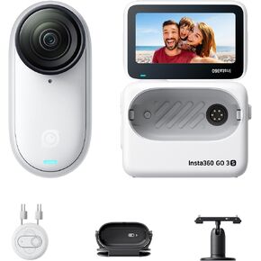 Insta360 GO 3S - 128 GB Black 4K Tiny Portable Vlogging Camera, Hands-Free POVs, Mount Anywhere, Stabilization, 140 Min Battery Life, 10m Waterproof, Pet POV (Renewed) in Kuwait