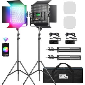 Pixel K80 Photography Lighting with APP Control, 2600K-10000K CRI 97+ RGB Led Video Light Panel, 9 Applicable Scenes Lighting for Studio/Gaming/Streaming/YouTube/Videography/Film/Video Recording in Saudi Arabia